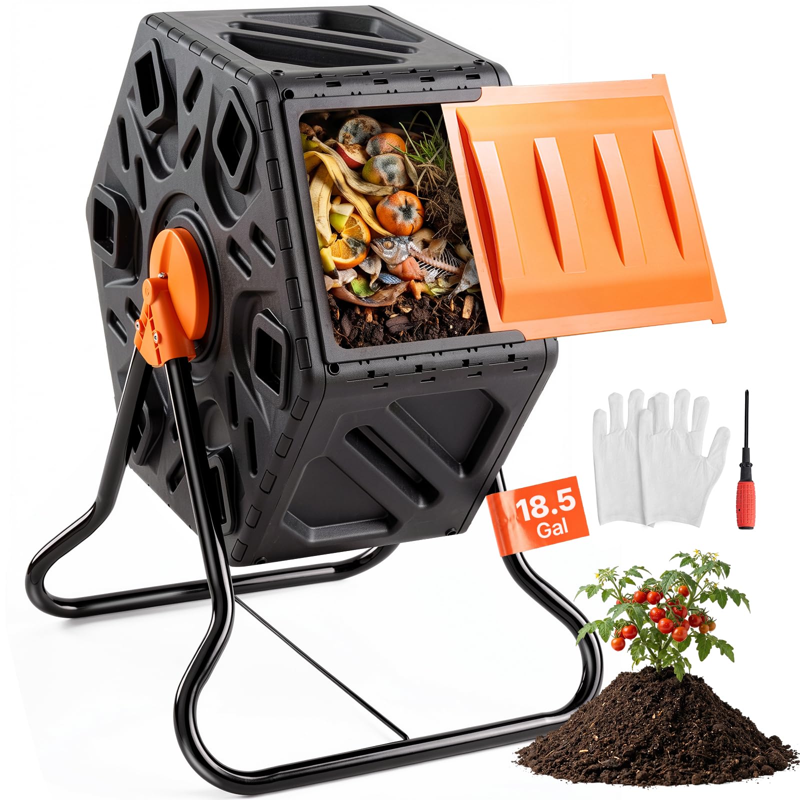 Chabot Camus 2本セット Amazon.com: VEVOR Compost Bin, 18.5-Gal Small Composting Tumbler